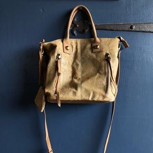 Anthropologie cow hide purse